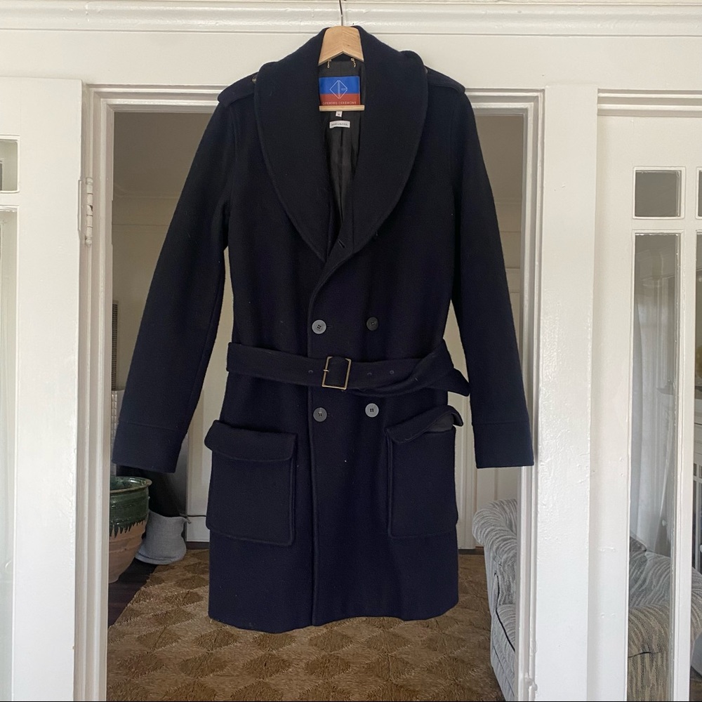 Opening Ceremony Navy Blue Pea Coat